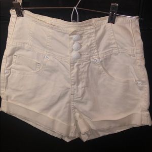 Bebe White High Waisted Shorts